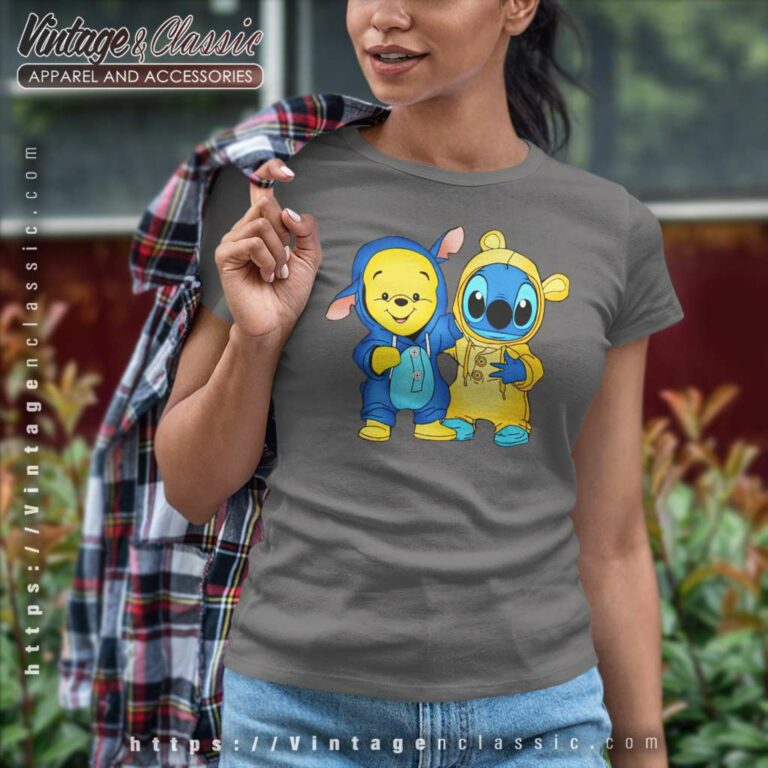 Winnie The Pooh And Stitch Best Friends Women TShirt Winnie The Pooh And Stitch Best Friends Women TShirt