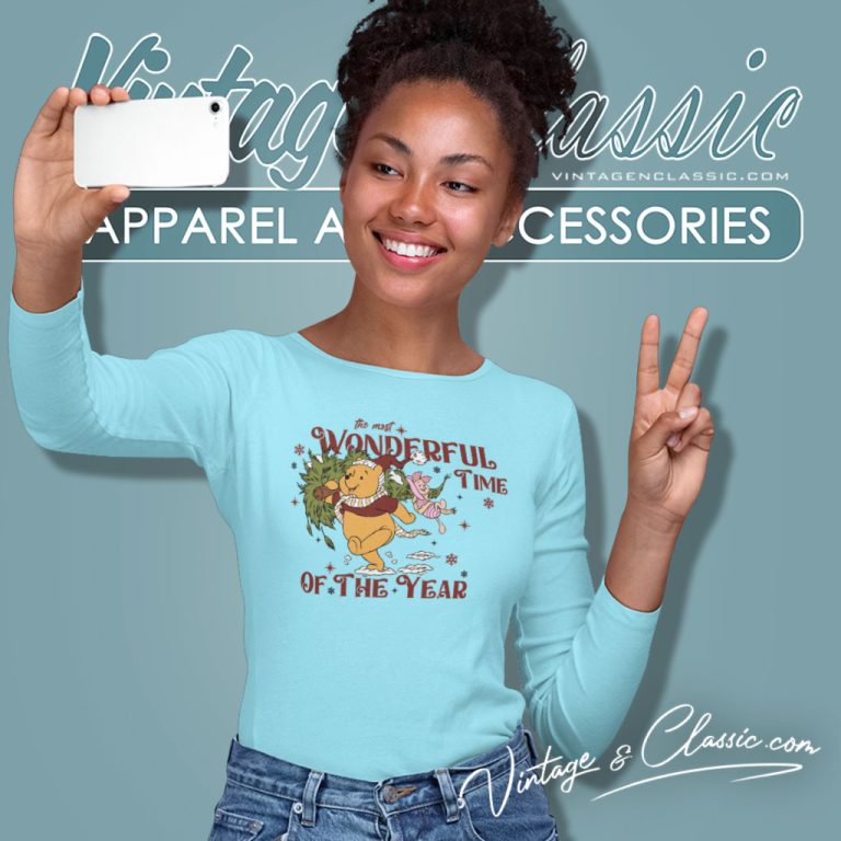 Winnie The Pooh Christmas Shirt The Most Wonderful Time Long Sleeve Tee Winnie The Pooh Christmas Shirt The Most Wonderful Time Long Sleeve Tee