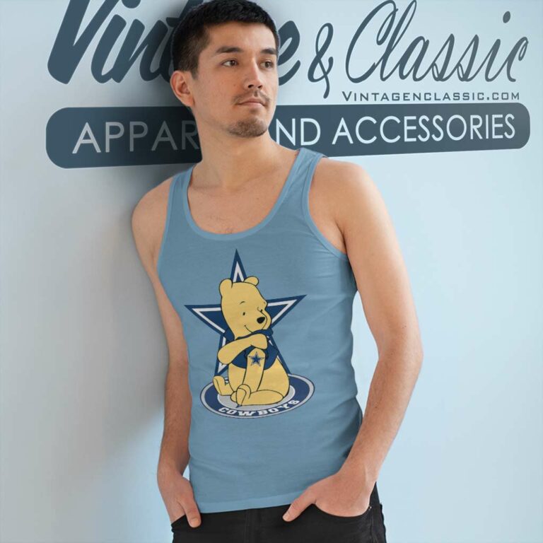Winnie The Pooh Dallas Cowboy Tank Top Racerback Winnie The Pooh Dallas Cowboy Tank Top Racerback