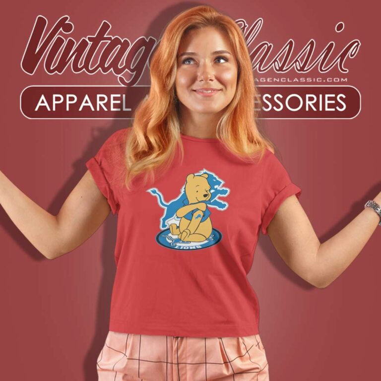 Winnie The Pooh Detroit Lions Women TShirt Winnie The Pooh Detroit Lions Women TShirt