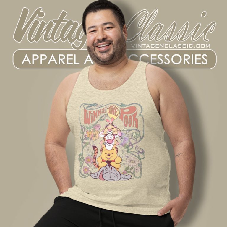 Winnie The Pooh Floral Pooh And Friends Tank Top Racerback Winnie The Pooh Floral Pooh And Friends Tank Top Racerback