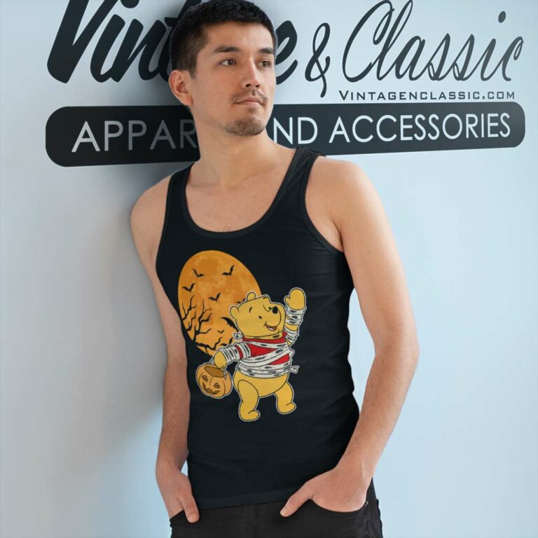 Winnie The Pooh Halloween Moon Shirt Tank Top Racerback Winnie The Pooh Halloween Moon Shirt Tank Top Racerback