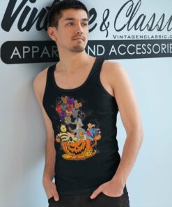 Winnie The Pooh Halloween Pumpkin Tank Top Racerback