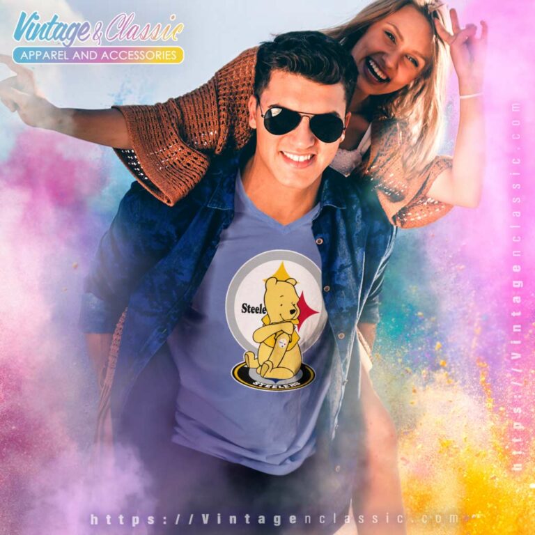 Winnie The Pooh Pittsburgh Steelers V Neck TShirt Winnie The Pooh Pittsburgh Steelers V Neck TShirt