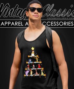 Winnie The Pooh Shirt Christmas Tree Group Characters Tank Top Racerback