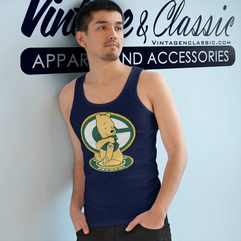 Winnie The Pooh Tattoo Green Bay Packer Logo Tank Top Racerback Winnie The Pooh Tattoo Green Bay Packer Logo Tank Top Racerback