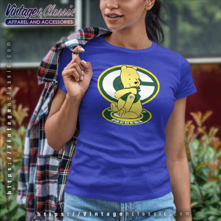 Winnie The Pooh Tattoo Green Bay Packer Logo Women TShirt Winnie The Pooh Tattoo Green Bay Packer Logo Women TShirt
