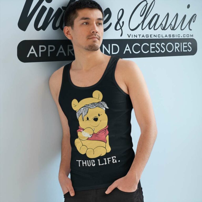 Winnie The Pooh Thug Life Tank Top Racerback Winnie The Pooh Thug Life Tank Top Racerback