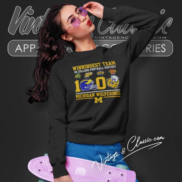 Winningest 1000 Michigan Wolverines Shirt In College Football History Sweatshirt Winningest 1000 Michigan Wolverines Shirt In College Football History Sweatshirt