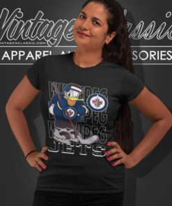 Winnipeg Jets Donald Duck Hockey Shirt 6 Winnipeg Jets Donald Duck Hockey Shirt Women T shirt