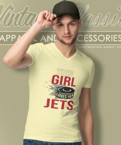 Winnipeg Jets Fan This Girl Loves Her Jets V Neck TShirt