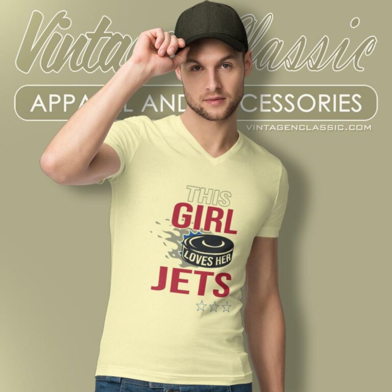 Winnipeg Jets Fan This Girl Loves Her Jets V Neck TShirt Winnipeg Jets Fan This Girl Loves Her Jets V Neck TShirt