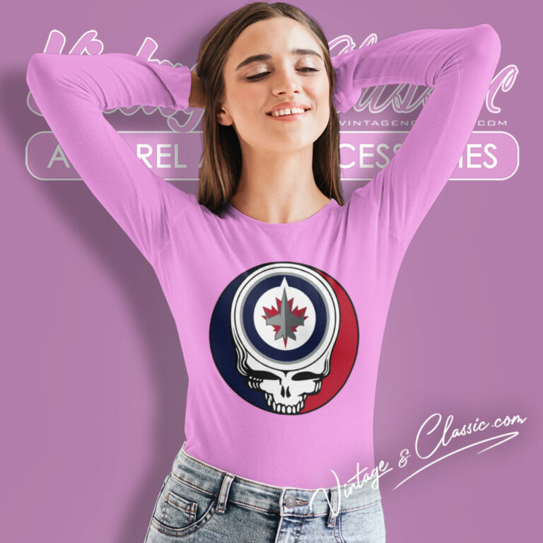 Winnipeg Jets Grateful Dead Steal Your Face Long Sleeve Tee Winnipeg Jets Grateful Dead Steal Your Face Long Sleeve Tee