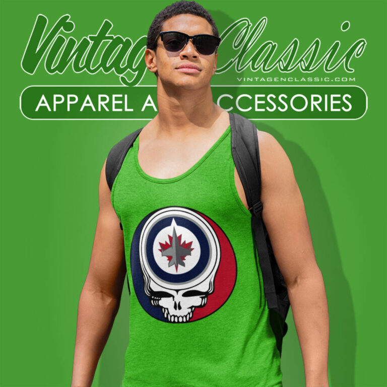Winnipeg Jets Grateful Dead Steal Your Face Tank Top Racerback Winnipeg Jets Grateful Dead Steal Your Face Tank Top Racerback