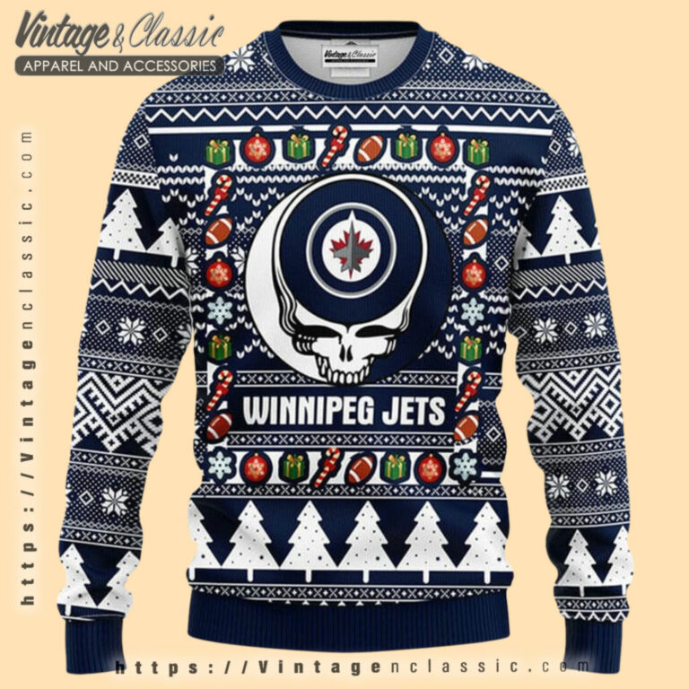 Winnipeg Jets Grateful Dead Ugly Sweater Ugly Christmas Sweater Winnipeg Jets Grateful Dead Ugly Sweater Ugly Christmas Sweater