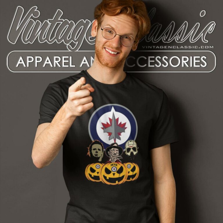 Winnipeg Jets Halloween Horror Movie Pumpkin T Shirt Winnipeg Jets Halloween Horror Movie Pumpkin T Shirt