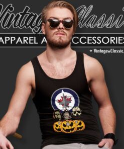 Winnipeg Jets Halloween Horror Movie Pumpkin Tank Top Racerback