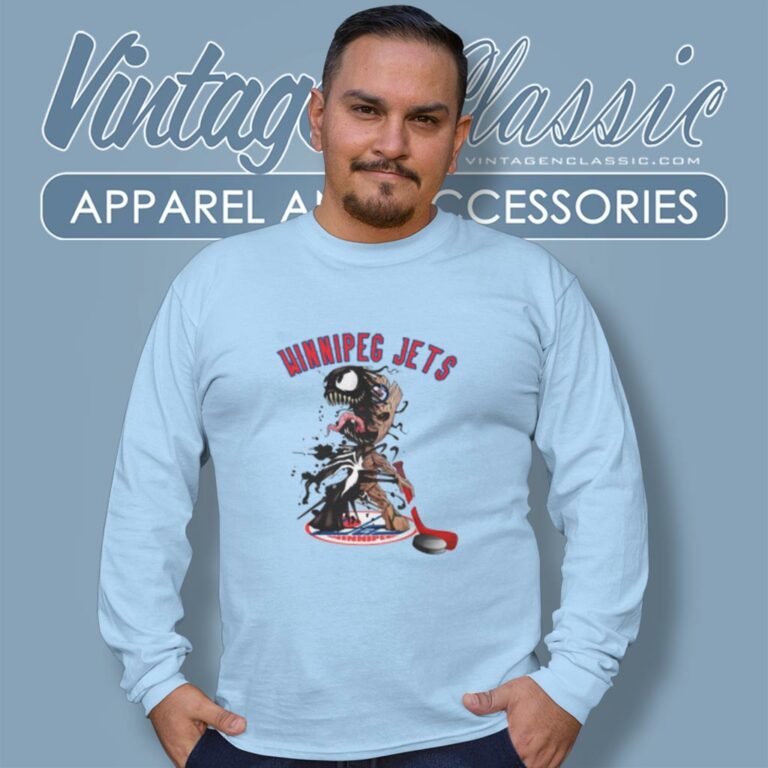 Winnipeg Jets Hockey Venom Groot Guardians Of The Galaxy Long Sleeve Tee Winnipeg Jets Hockey Venom Groot Guardians Of The Galaxy Long Sleeve Tee