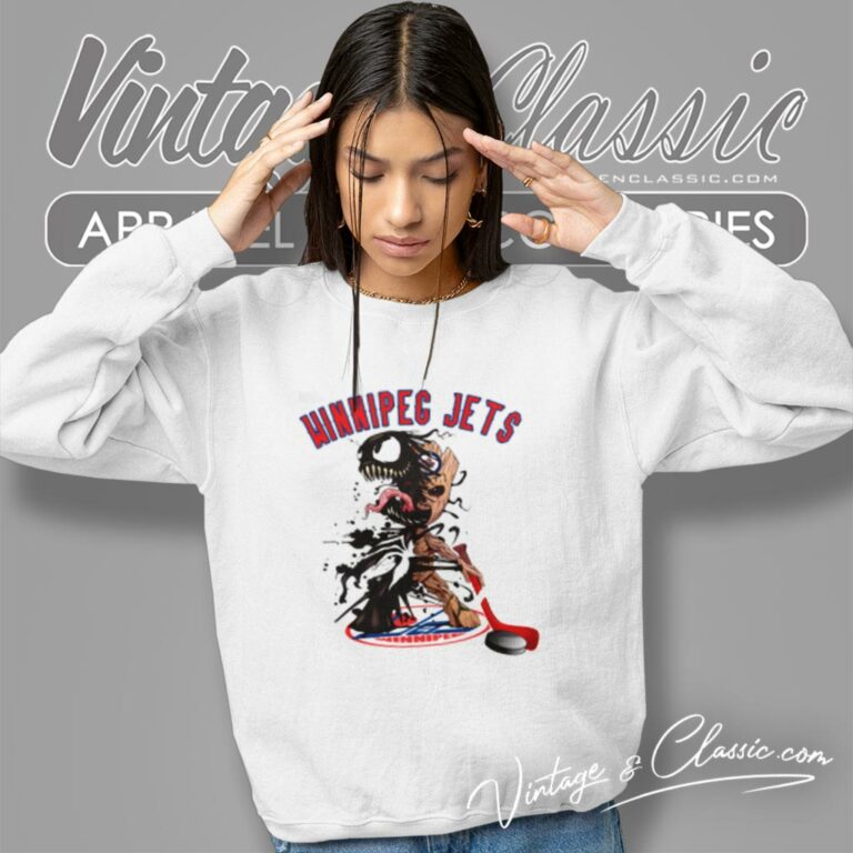 Winnipeg Jets Hockey Venom Groot Guardians Of The Galaxy Sweatshirt Winnipeg Jets Hockey Venom Groot Guardians Of The Galaxy Sweatshirt