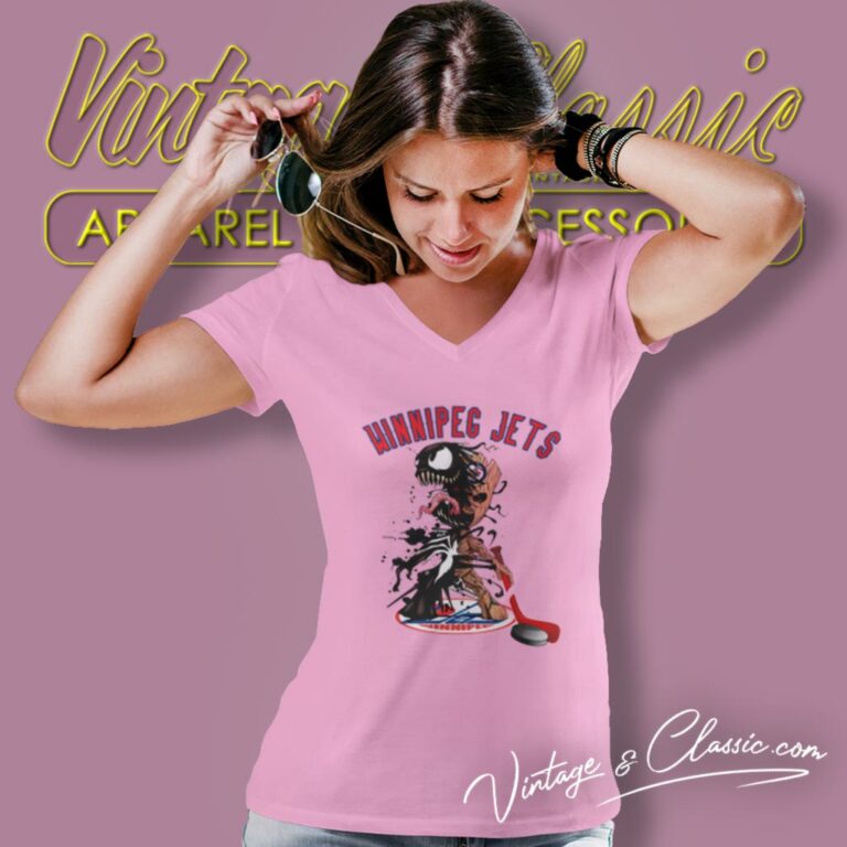 Winnipeg Jets Hockey Venom Groot Guardians Of The Galaxy V Neck TShirt Winnipeg Jets Hockey Venom Groot Guardians Of The Galaxy V Neck TShirt