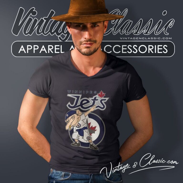 Winnipeg Jets Nhl Hockey Jeffy Dabbing Sports V Neck TShirt Winnipeg Jets Nhl Hockey Jeffy Dabbing Sports V Neck TShirt