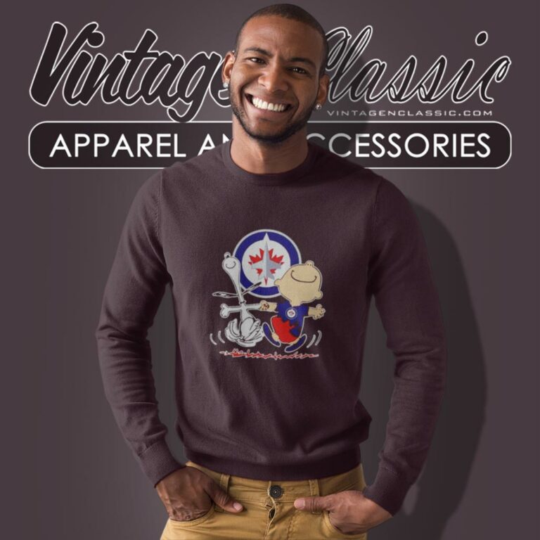 Winnipeg Jets Snoopy And Charlie Brown Dancing Sweatshirt Winnipeg Jets Snoopy And Charlie Brown Dancing Sweatshirt