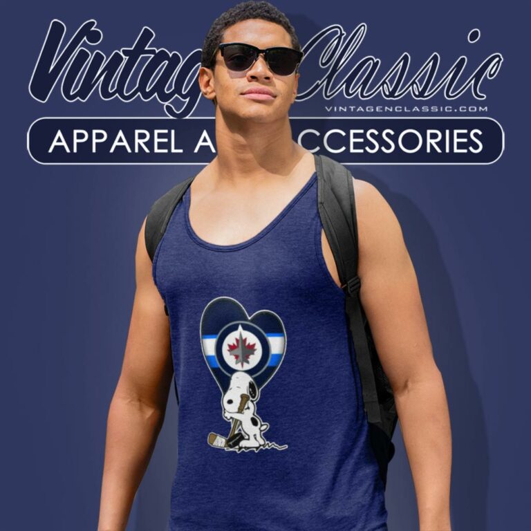 Winnipeg Jets Snoopy Hockey Sports Tank Top Racerback Winnipeg Jets Snoopy Hockey Sports Tank Top Racerback