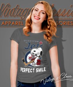 Winnipeg Jets Snoopy Perfect Smile The Peanuts Movie Hockey Shirt 6 Winnipeg Jets Snoopy Perfect Smile The Peanuts Movie Hockey Women T Shirt