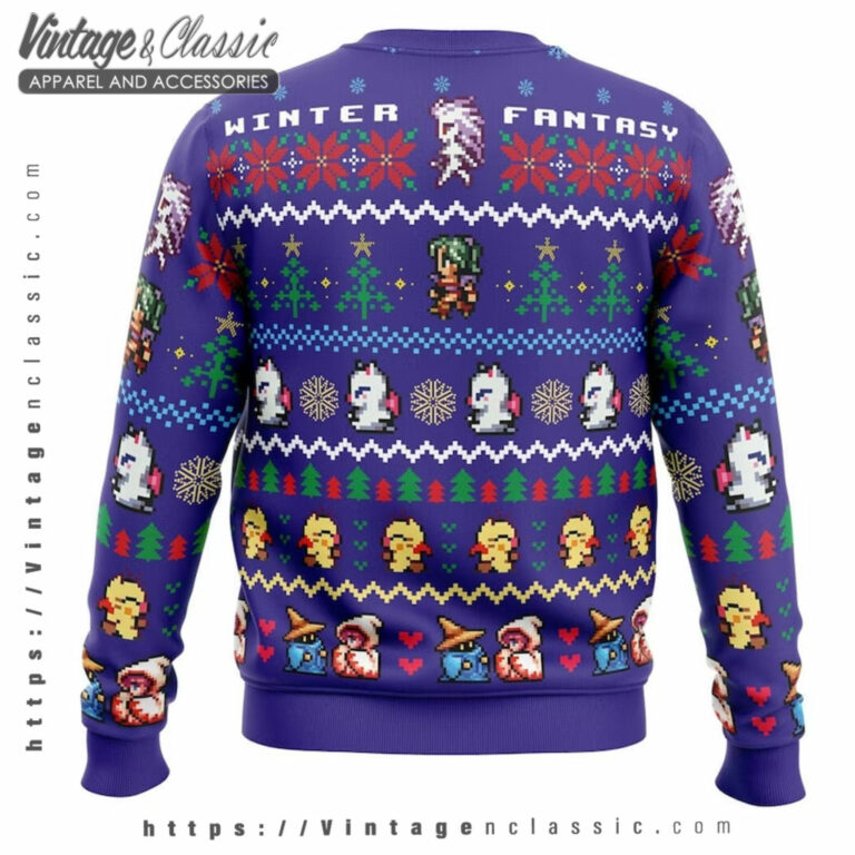 Winter Fantasy Final Fantasy Ugly Sweater back Ugly Christmas Sweater Winter Fantasy Final Fantasy Ugly Sweater back Ugly Christmas Sweater