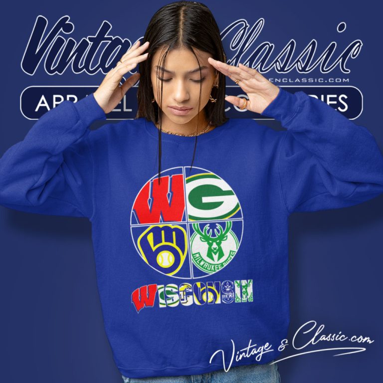 Wisconsin Badgers Green Bay Packers Milwaukee Brewers Milwaukee Bucks Sweatshirt Wisconsin Badgers Green Bay Packers Milwaukee Brewers Milwaukee Bucks Sweatshirt