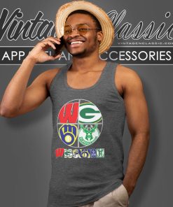 Wisconsin Badgers Green Bay Packers Milwaukee Brewers Milwaukee Bucks Tank Top Racerback
