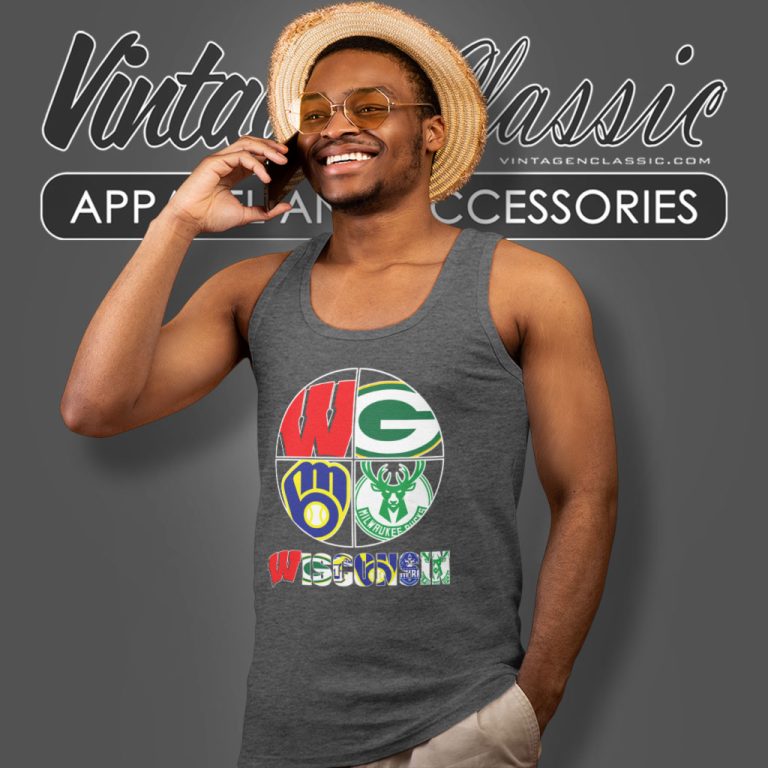 Wisconsin Badgers Green Bay Packers Milwaukee Brewers Milwaukee Bucks Tank Top Racerback Wisconsin Badgers Green Bay Packers Milwaukee Brewers Milwaukee Bucks Tank Top Racerback