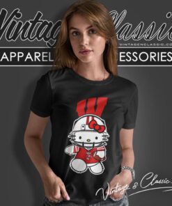 Wisconsin Badgers Hello Kitty Women T Shirt