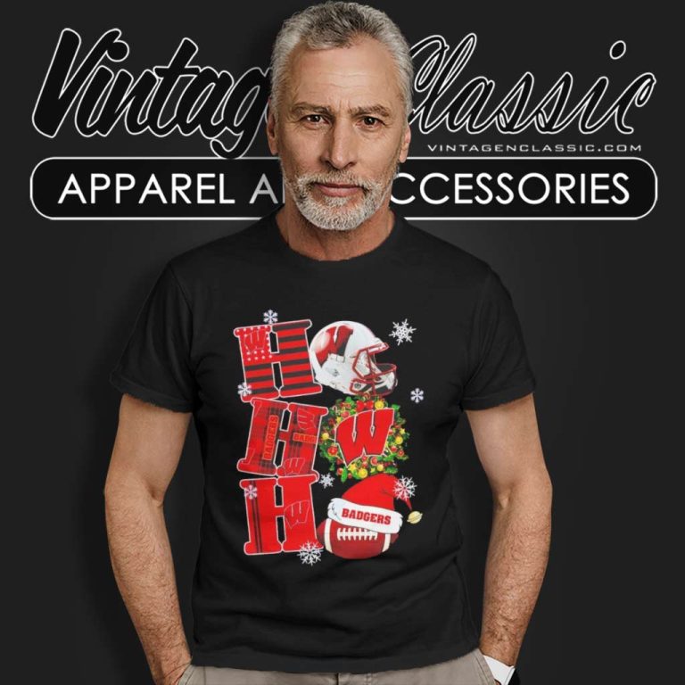 Wisconsin Badgers Ho Ho Ho Ncaa Christmas T Shirt Wisconsin Badgers Ho Ho Ho Ncaa Christmas T Shirt