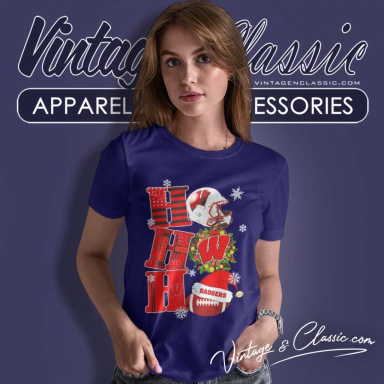 Wisconsin Badgers Ho Ho Ho Ncaa Christmas Women TShirt Wisconsin Badgers Ho Ho Ho Ncaa Christmas Women TShirt