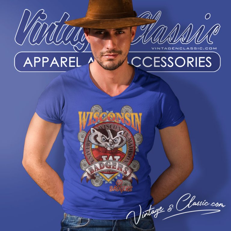 Wisconsin Badgers Mascot Shirt University Of Wisconsin Madison V Neck TShirt Wisconsin Badgers Mascot Shirt University Of Wisconsin Madison V Neck TShirt