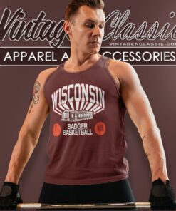 Wisconsin University Badger Basketball Shirt 4 Wisconsin University Badger Basketball Tank Top Racerback