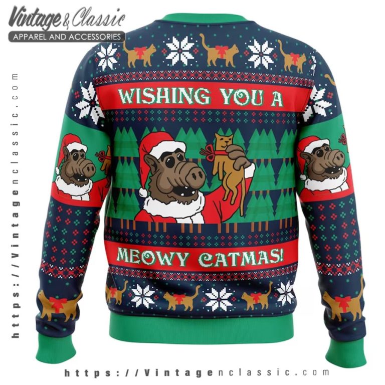 Wishing You A Meowy Catmas Ugly Christmas Sweater back Ugly Sweater Wishing You A Meowy Catmas Ugly Christmas Sweater back Ugly Sweater