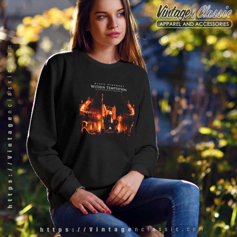 Within Temptation Shirt Black Symphony Album Cover Sweatshirt Within Temptation Shirt Black Symphony Album Cover Sweatshirt