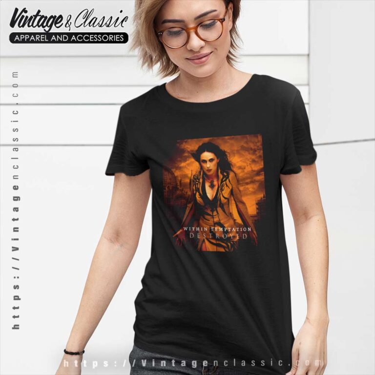 Within Temptation Shirt Destroyed Album Cover Women TShirt Within Temptation Shirt Destroyed Album Cover Women TShirt