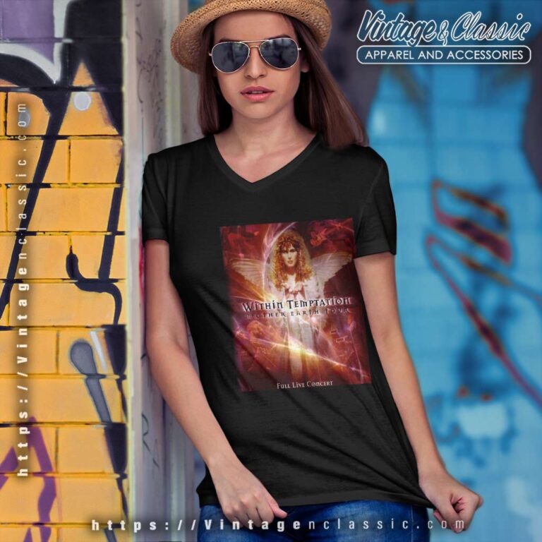 Within Temptation Shirt Mother Earth Tour Album Cover V Neck TShirt 2 Within Temptation Shirt Mother Earth Tour Album Cover V Neck TShirt 2