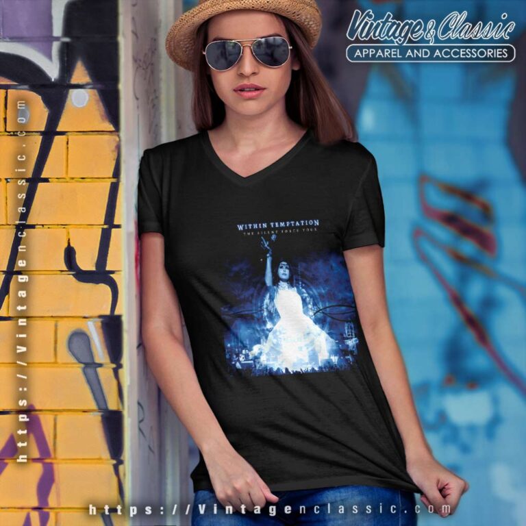 Within Temptation Shirt The Silent Force Tour V Neck TShirt 1 Within Temptation Shirt The Silent Force Tour V Neck TShirt 1