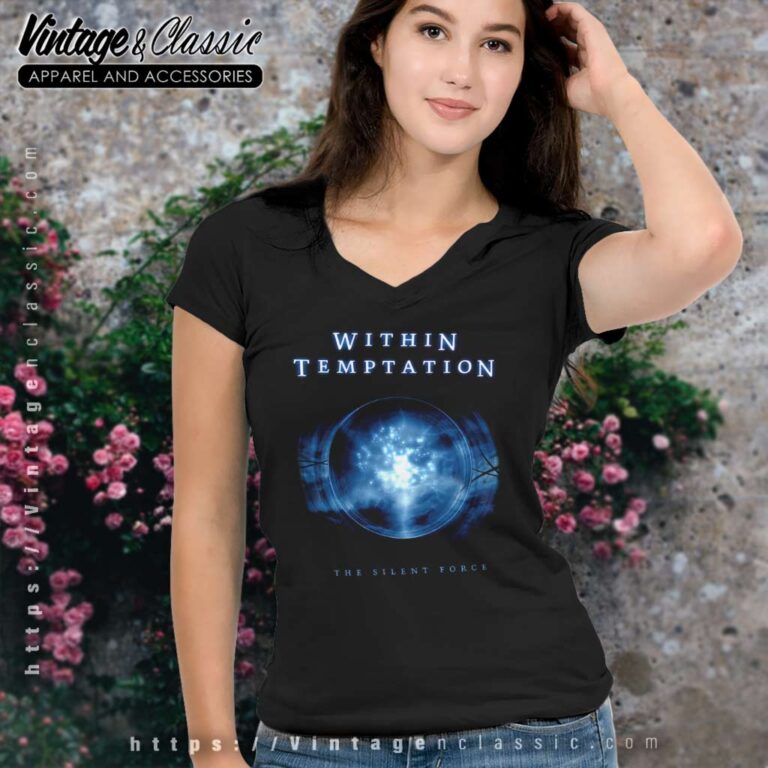 Within Temptation Shirt The Silent Force V Neck TShirt Within Temptation Shirt The Silent Force V Neck TShirt
