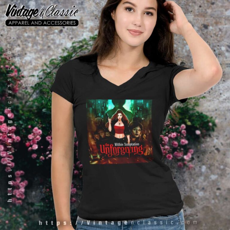 Within Temptation Shirt The Unforgiving V Neck TShirt 1 Within Temptation Shirt The Unforgiving V Neck TShirt 1