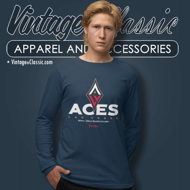 Wnba Las Vegas Aces Shirt Women National Basketball Association Logo Long Sleeve Tee Wnba Las Vegas Aces Shirt Women National Basketball Association Logo Long Sleeve Tee