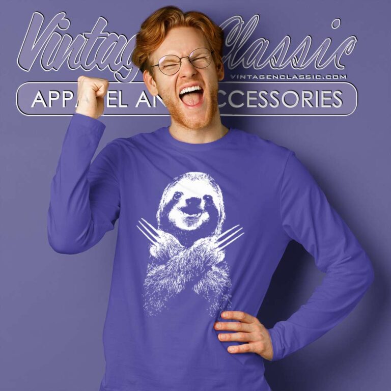 Wolversloth Wolverine Sloth Long Sleeve Tee Wolversloth Wolverine Sloth Long Sleeve Tee