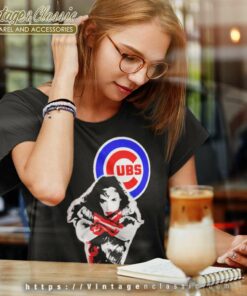 Wonder Woman Chicago Cubs Logo Women TShirt