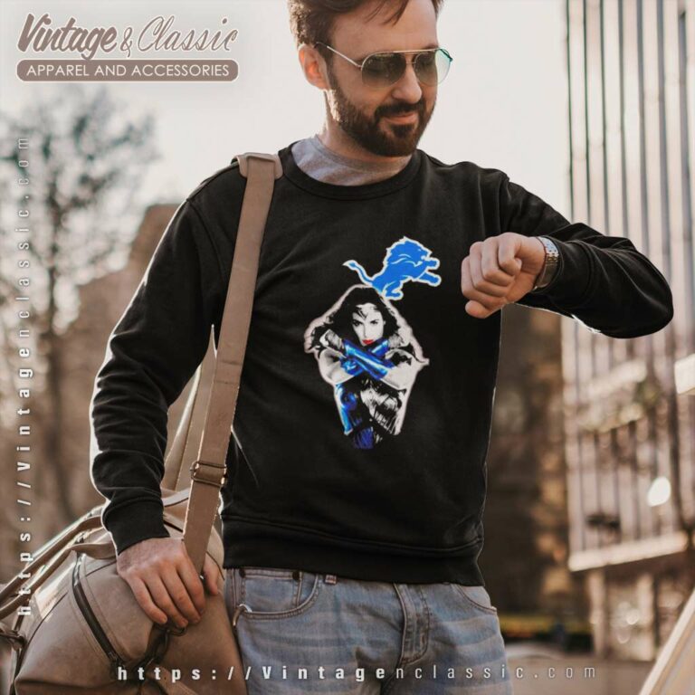 Wonder Woman Detroit Lions Logo Sweatshirt Wonder Woman Detroit Lions Logo Sweatshirt