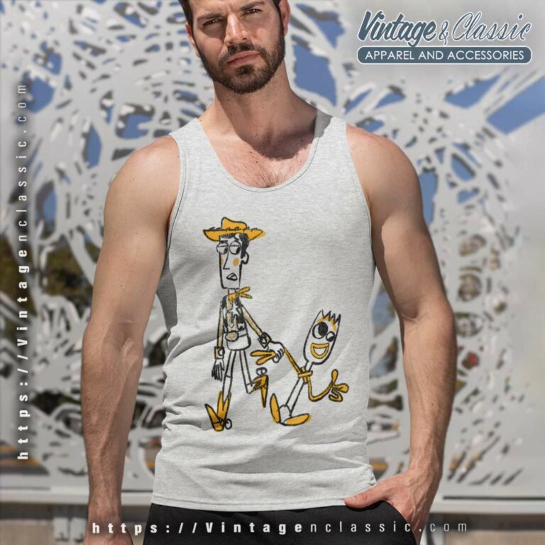 Woody And Forky Sketch Toy Story Tank Top Racerback Woody And Forky Sketch Toy Story Tank Top Racerback