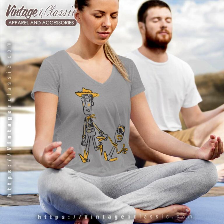 Woody And Forky Sketch Toy Story V Neck TShirt Woody And Forky Sketch Toy Story V Neck TShirt